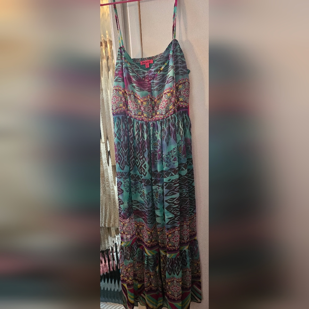 Betsey Johnson Colorful Maxi, Size 14